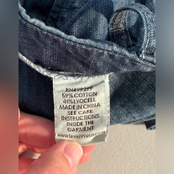 Level 99 Anthropologie Denim Mini Skirt Size 29 High-Waist Academia Vintage Jean - Picture 4 of 6